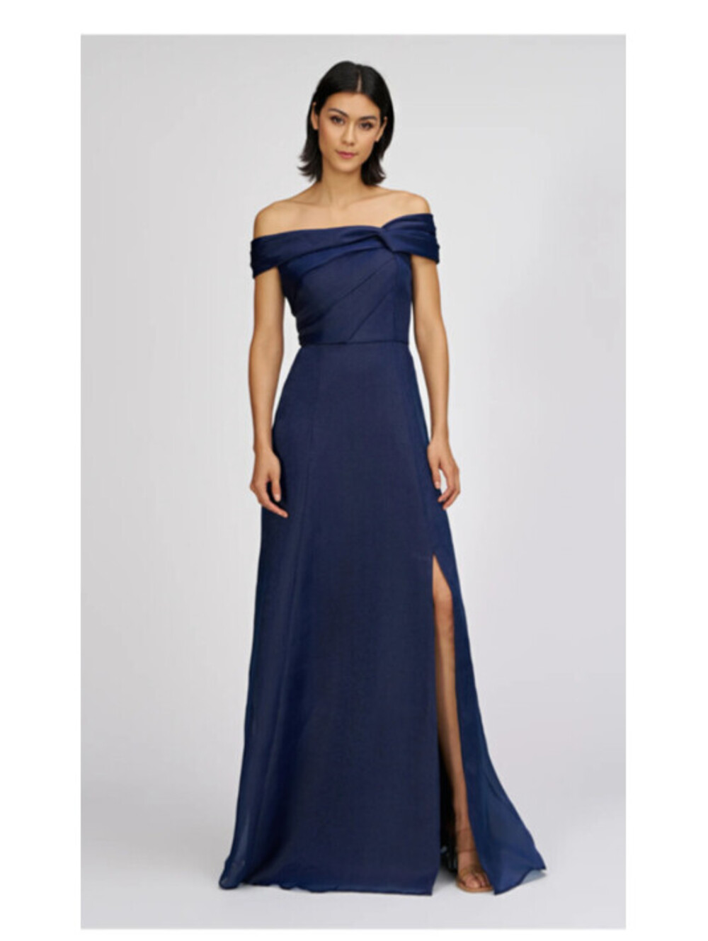 JS Collection “Isadora” Organza Gown Dress Size 4 Navy MSRP $289